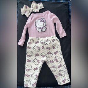 Hello Kitty Kids Pajama Set in Light Purple and Cream